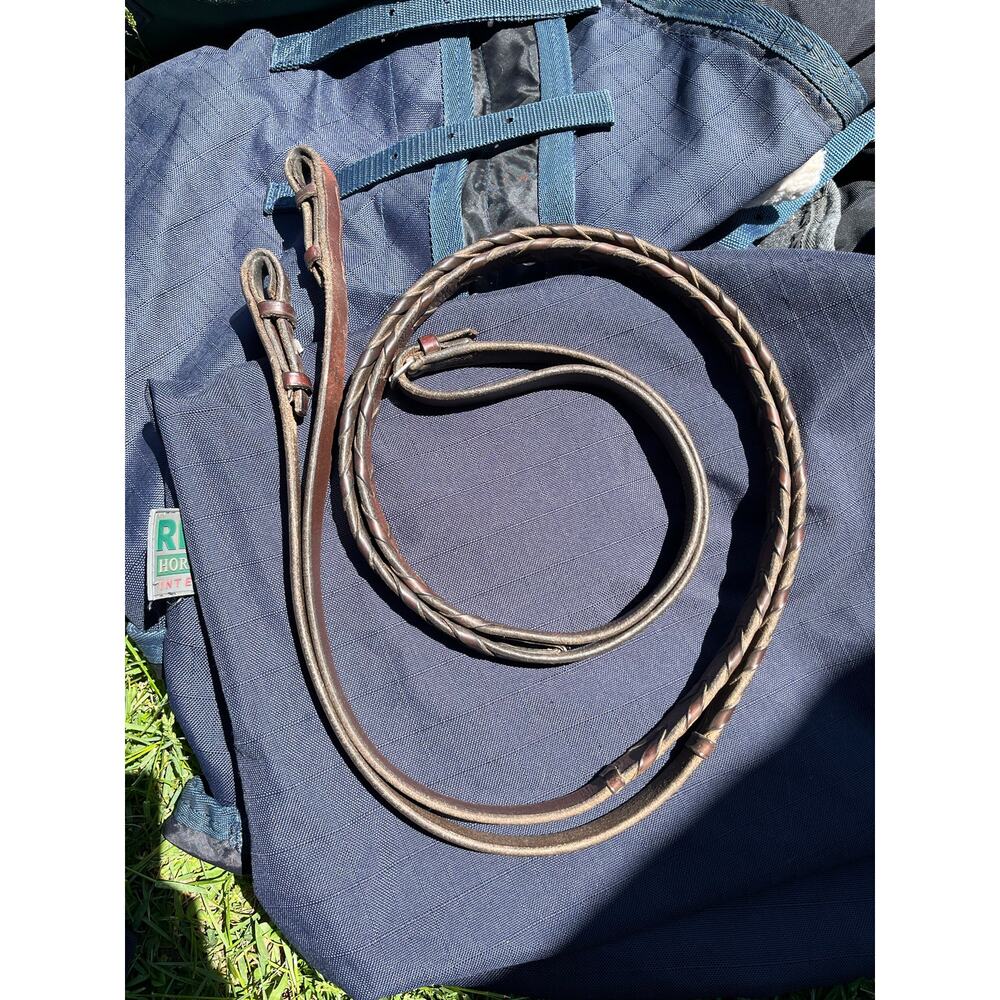 Braided Lace Reins - brown